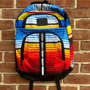 Ariat Variegated Stripe Print Backpack Laptop Travel Bag NEW